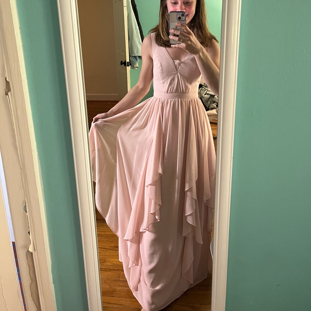 Blush colored prom dress